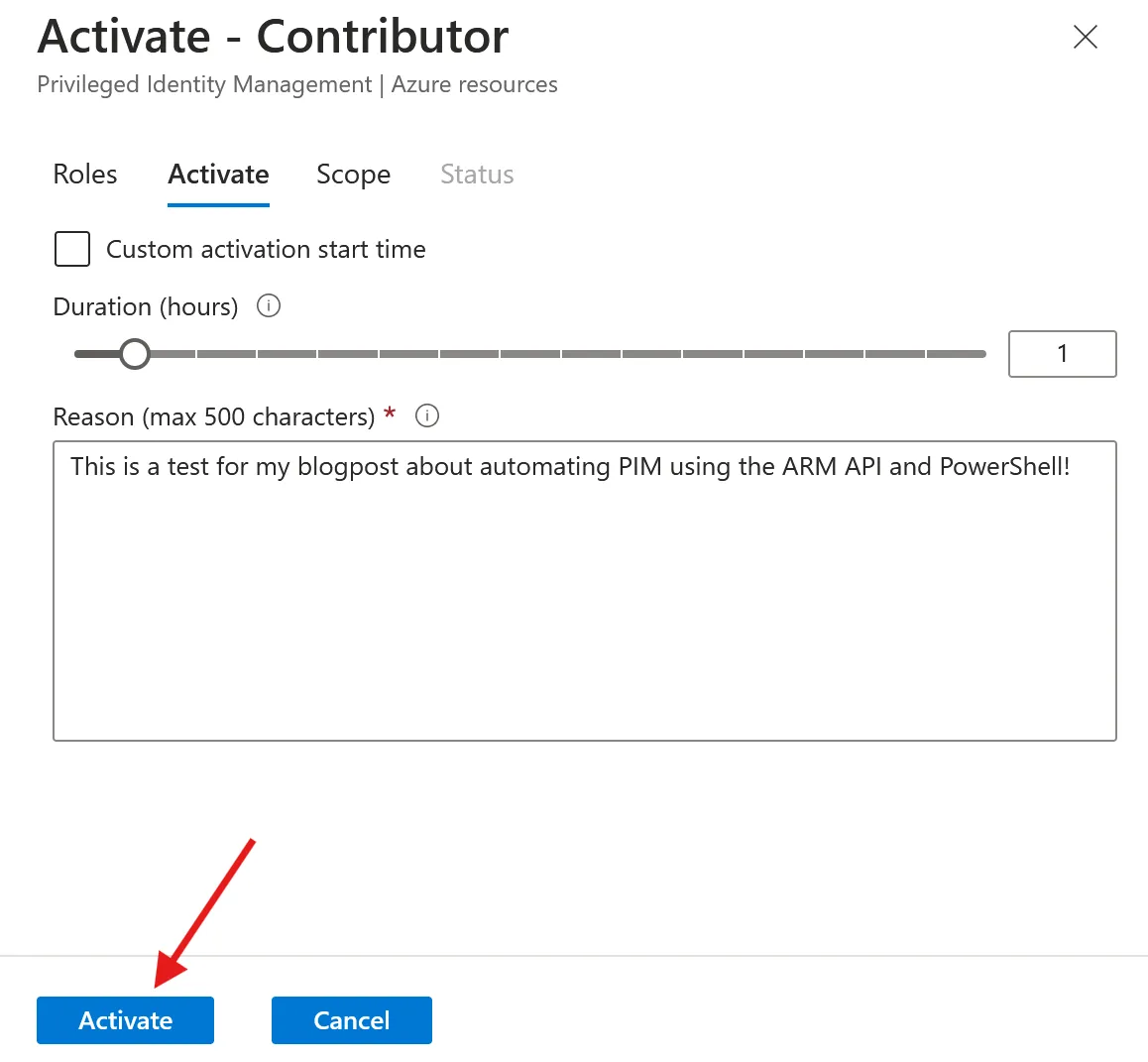 PIM-request-justification